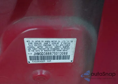 2007 Honda Fit Sport из США, поврежденный, VIN JHMGD38667S013068